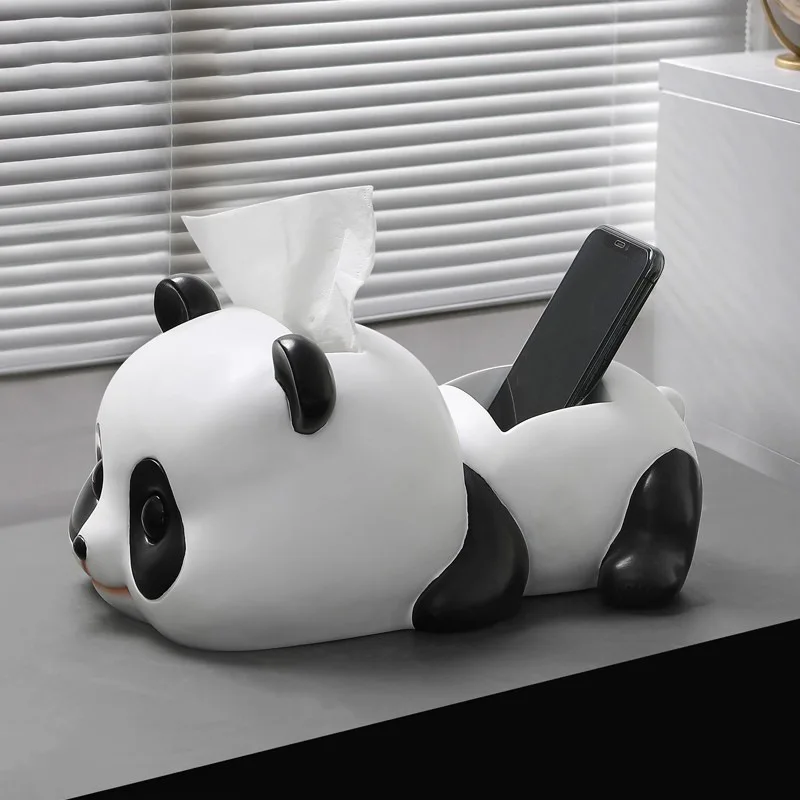 

ins creative panda drawer tissue box ornaments key storage living room meal table top home decoration Nordic cute