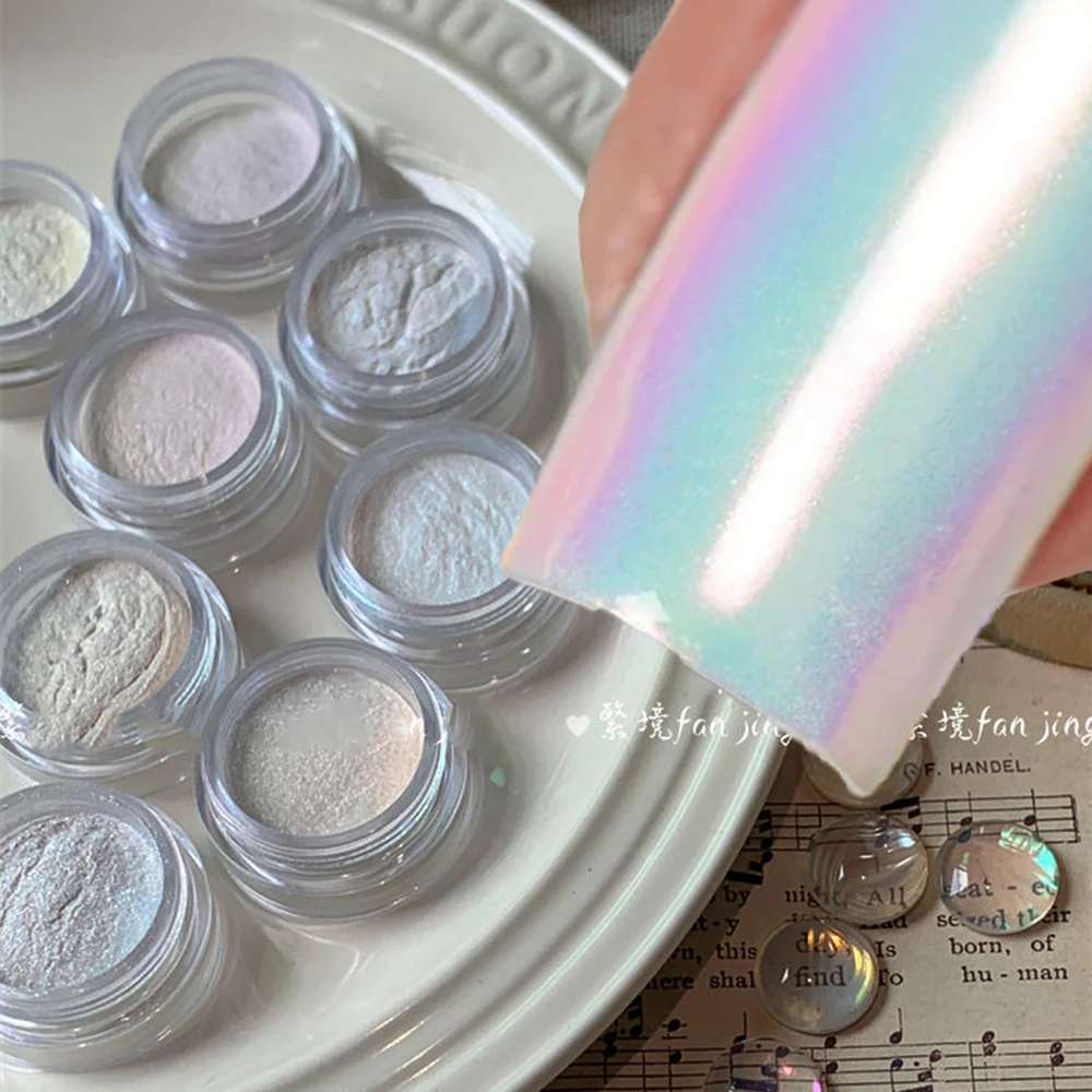 #2024 # Primavera Estate Symphony Shell Nail Mirror Powder 1-Jar Aurora Nail Powder Neon Shell Pearl Mirror Magics Powder & * &