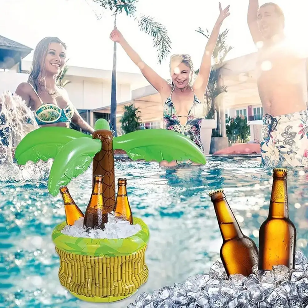 Inflatable Ice Bucket Palm Tree Cactus Cooler Holder Beach Party Ice Bucket Drink Chiller For Outdoor Picnics Camping 빙청제