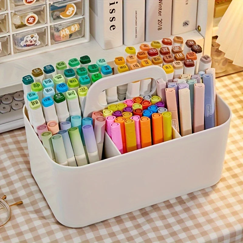 Multi-Functional Office Supplies Storage Box - Desk Organizer with Multiple Compartments for Markers, and Small Stationery Items