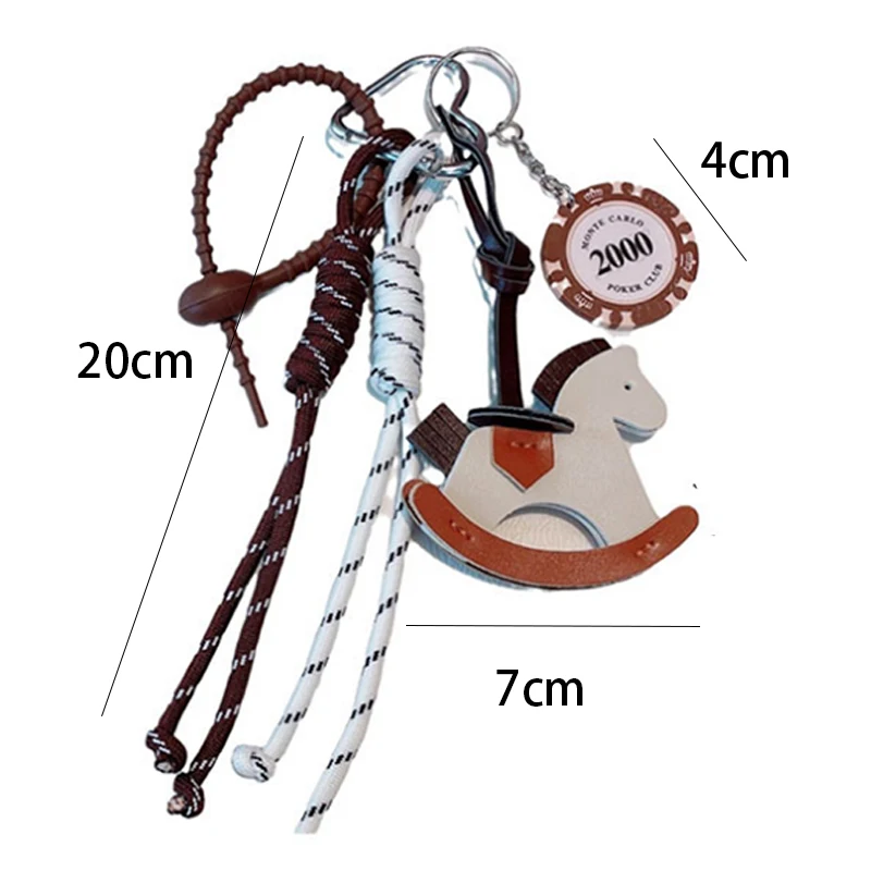 Keychain Instagram style photo leather Trojan car business woven rope backpack pendant decoration couple gift 5