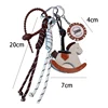 Keychain Instagram style photo leather Trojan car business woven rope backpack pendant decoration couple gift 5