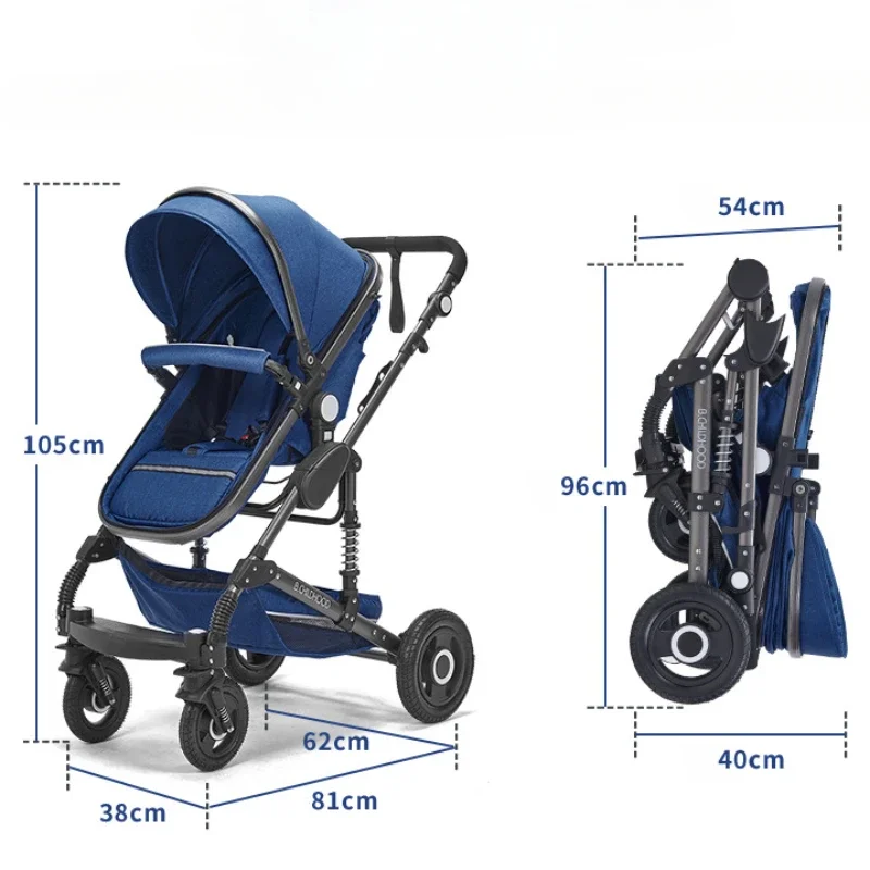 3In1 Baby Stroller with car seat Foldable Children's Stroller Shock-absorbing Baby Carriage Removable Sleeping Basket 5