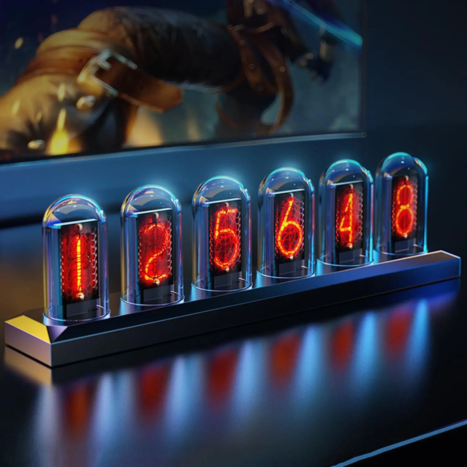 Nixie Tube Clock Glow Tube Clock IPS schermo a colori orologio