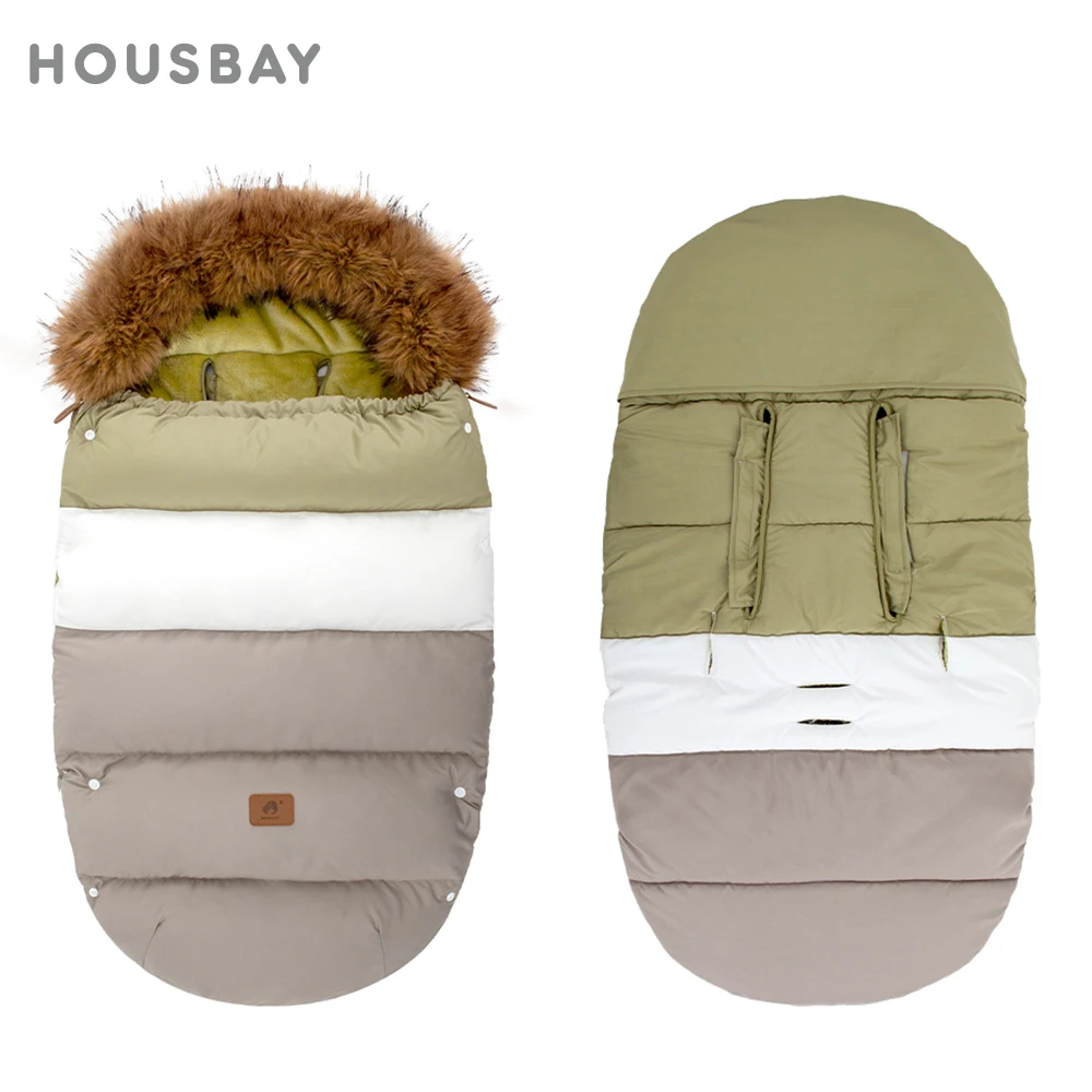 Chancelière de poussette pour bébé d'hiver 0-36 mois, enveloppe chaude coupe-vent pour landau universel, accessoires de poussette de voyage extérieur