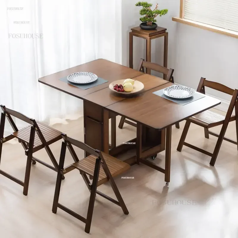 Detachable Rectangular Dining Tables Folding Wood Dining Table Home Kitchen furniture Simple Apartment Wall Table N