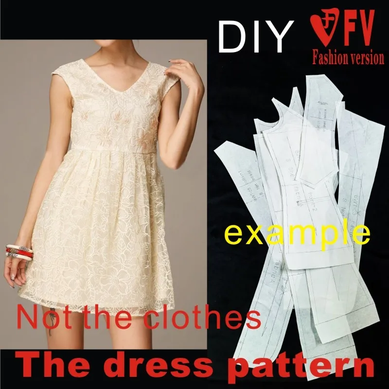Clothing DIY The dress Dresses Sewing Pattern cutting drawing Dress Sewing Template BLQ-34