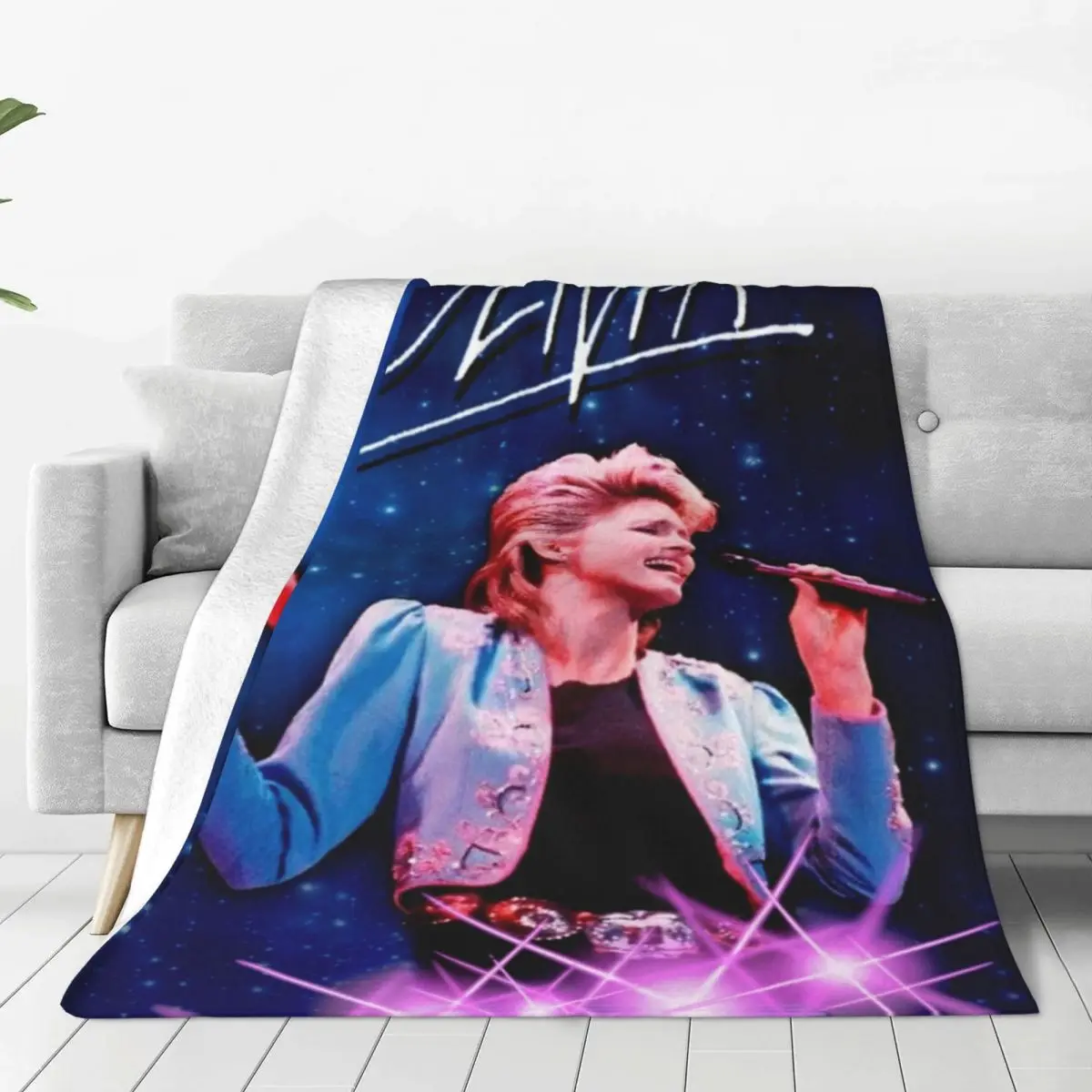 

Olivia Newton John 1982 Blankets Velvet All Season singer 70s 80s singer Breathable Super Soft Throw Blanket for Bed Bedspread