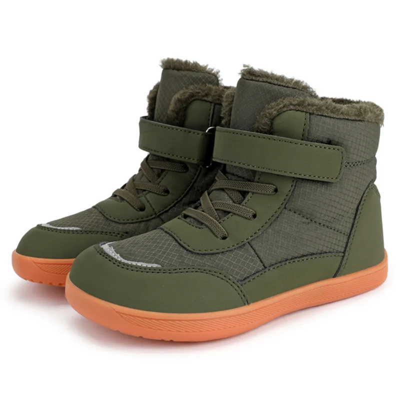 2024 Winter Children Plush Waterproof Fabric Non-Slip Boys Girls Shoes Rubber Sole Snow Fashion Warm Outdoor Boots_voghion.com