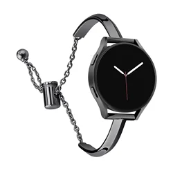 Elegant 20mm/22mm Metal Chain Jewelry Strap - 20mm (Black)