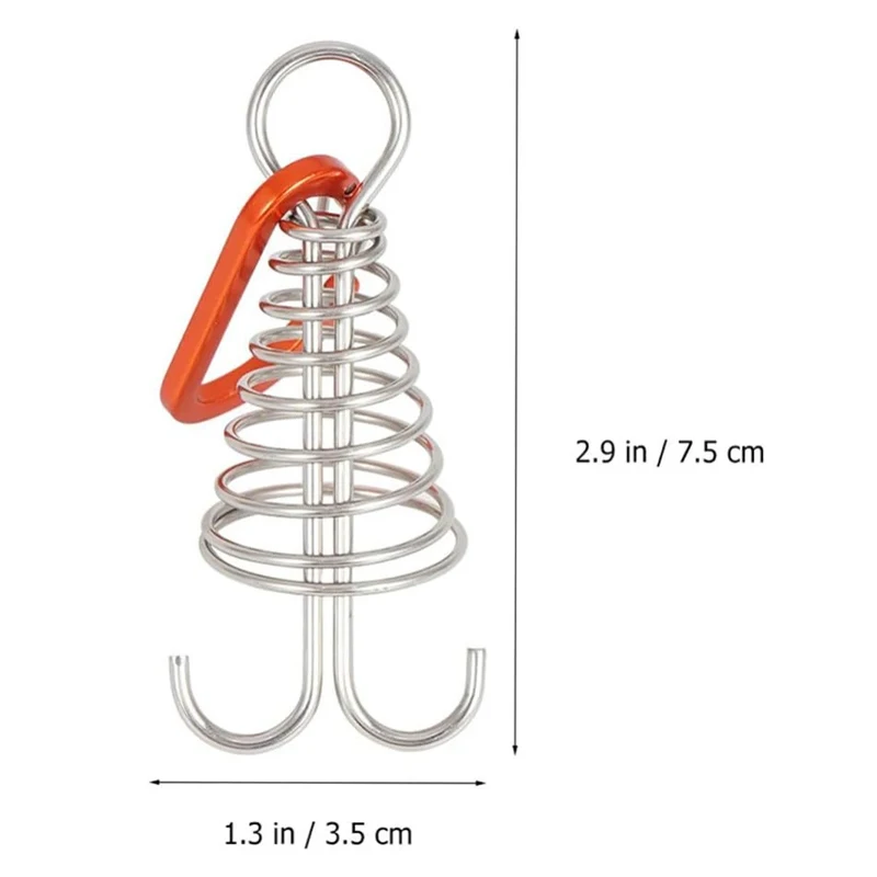 Outdoor Camping Octopus Rope Buckle Camping Deck Nail Stainless Steel Fixed Tent Rope Buckle Wooden Hook Spring Wind tent rope buckle