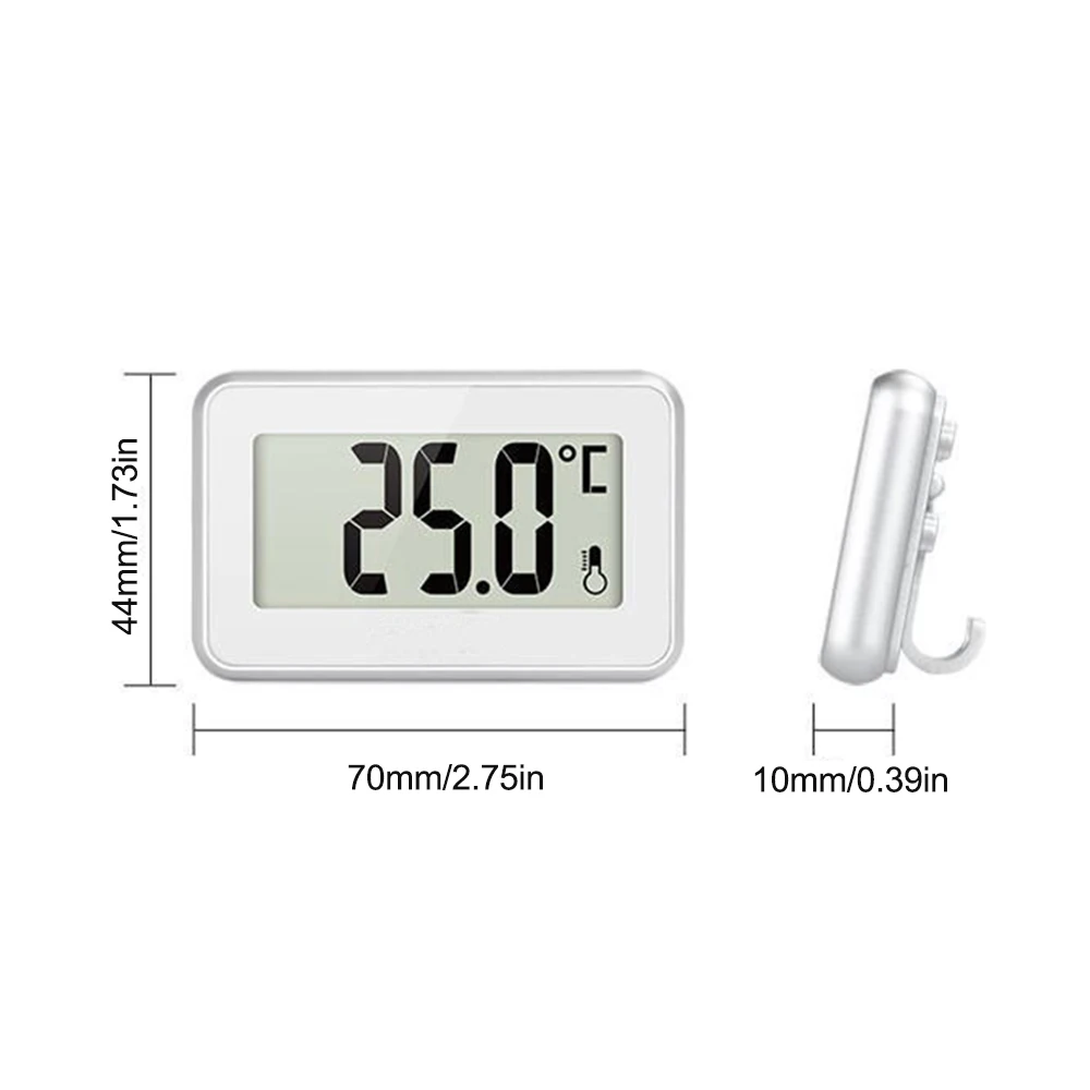 Digital Fridge / Freezer Thermometer Household Thermograph Humidity Meter IPX3 Waterproof LCD Display Wireless & Hanging Hook