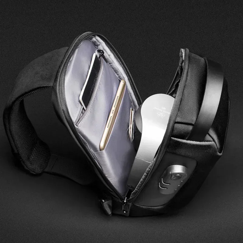 Oxford Fabric Men Backpack with USB Charge Port for Travel