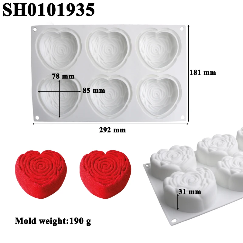 Valentine’s Day Rose Silicone Cake Mold – Non-Stick Mousse Pastry Mold for Baking, Easy... - SKU RSCM1525 - UGI Packaging