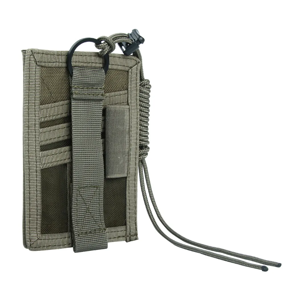 새로운 전술 MOLLE ID 카드 홀더 후크 루프 패치 투어 가이드 배지 홀더 야외 여행 파우치 펜 지갑과 나일론 매는 밧줄