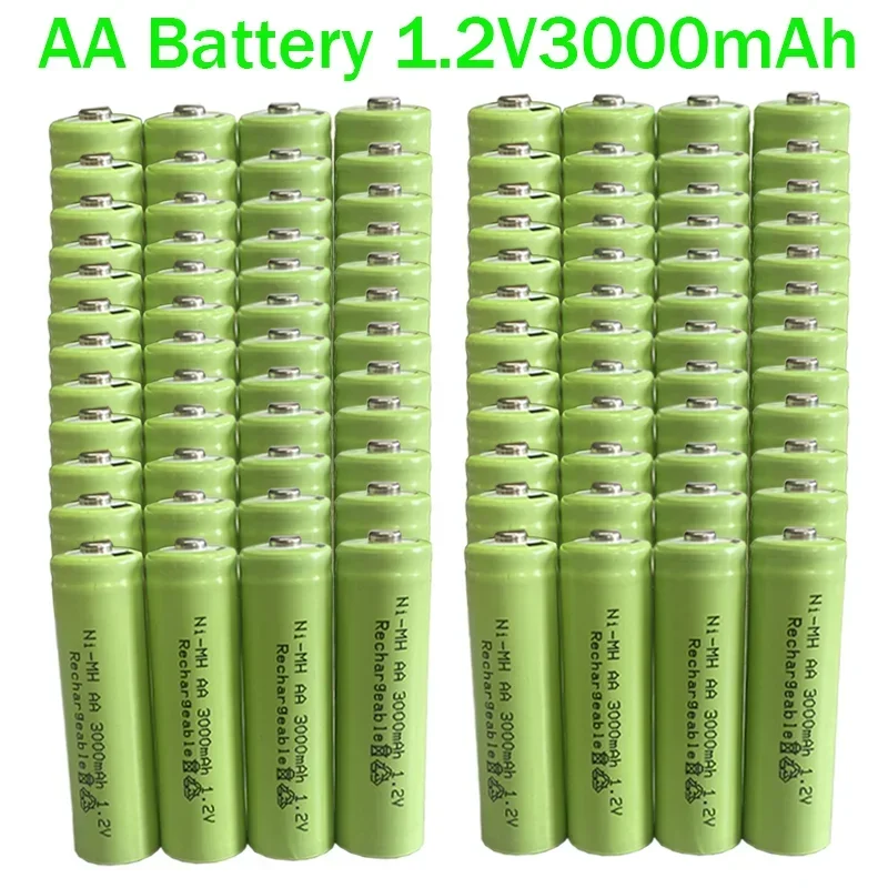 장난감용 Ni-MH 충전식 배터리, 카메라 마이크 리모컨 계산기, AA 배터리, 3000mAh, 1.2V, 1 ~ 96 개, 신제품