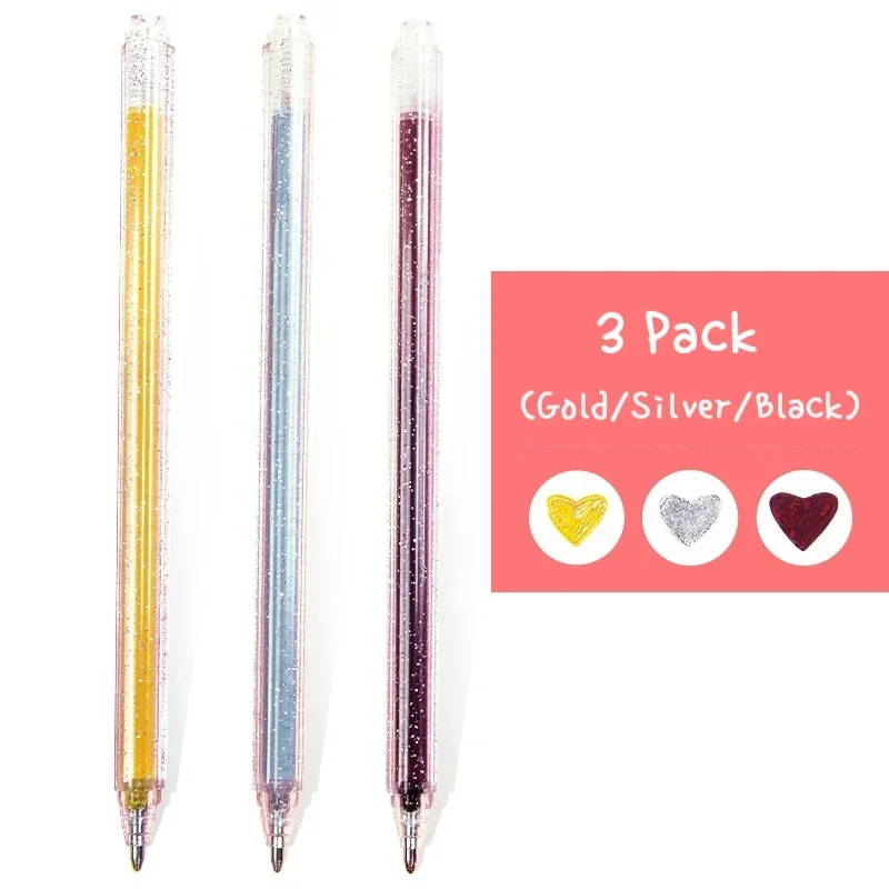 120 Ricariche Per Penne Gel Glitterate E Metallizzate - Set Completo Con 6 Stili Di Inchiostro (Glitter, Neon, Metallo, Gouache, Flash) - Per Libri Da Colorare E Diari - 3