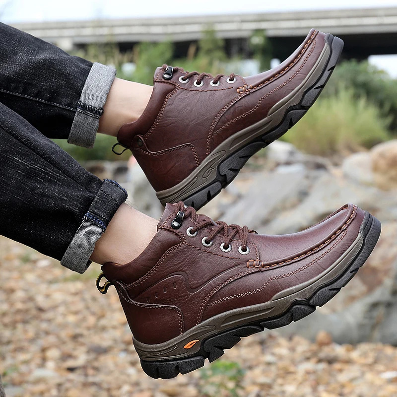 Luxuriöse Herren Motorradstiefel Aus Leder Mit Winterfutter_voghion.com