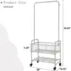 Laundry Basket with Wheels Rolling Laundry Hamper Laundry Sorter Cart Shelf Hanging Rack,Grey 5