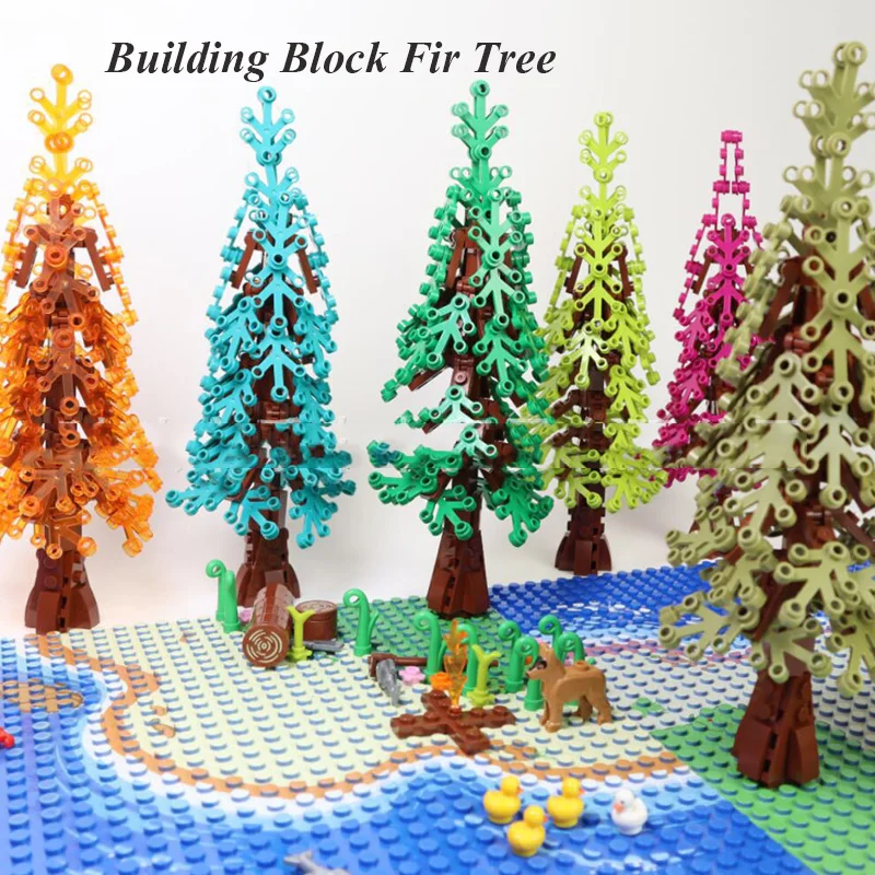 115pcs Building Block City DIY Tree Metasequoia Christmas Brick MOC Plants Garden Forest Gift Accessories Parts