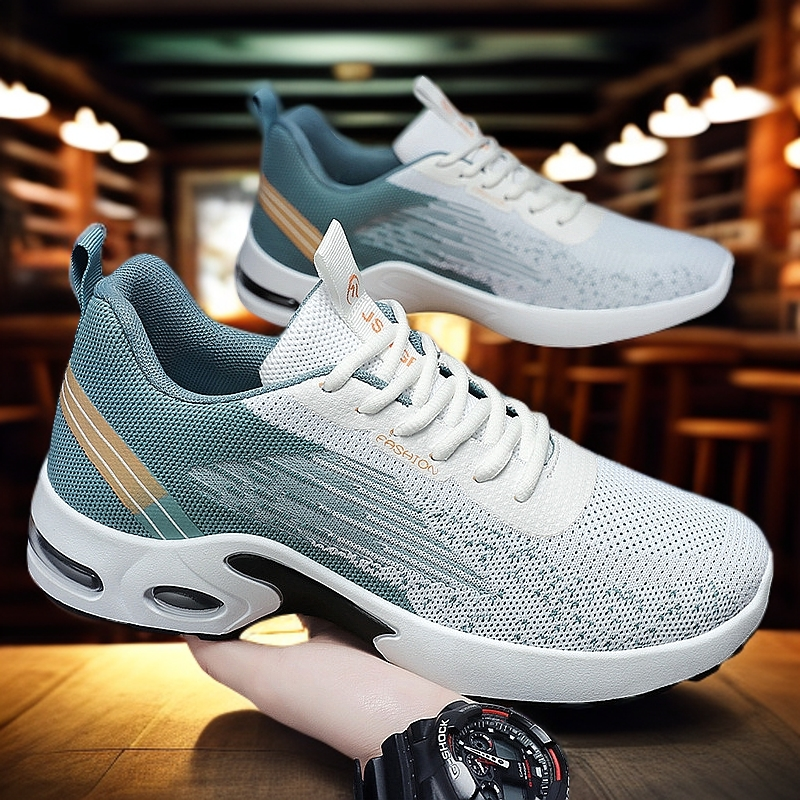 Fashion Casual Mesh Flying Weaving Breathable Comfortable Lightweight Running Shoes Men's Sneakers Mens Shoes