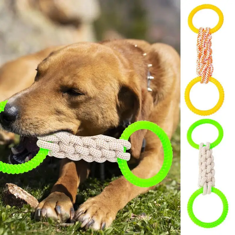 

Dog Teething Toys Mall Chewing Toys For Dogs For Teething Soft Durable Interactive Double Loop Knot Bone Molding Freshen Breath