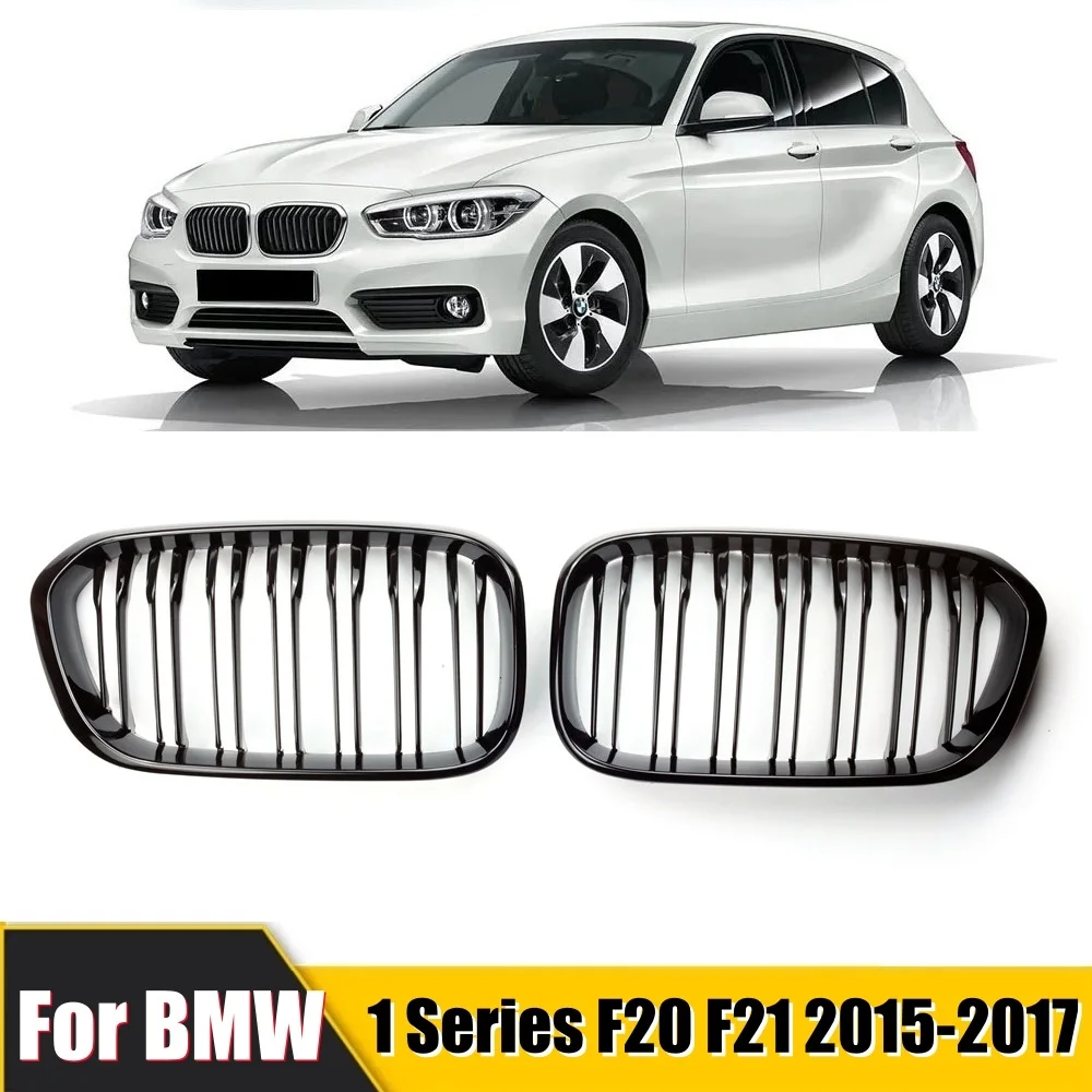 

Car Kidney Replacement Front Grill For BMW F20 F21 118i 120i 125i 2015-2017 Racing Grills Gloss Black Grills Auto Accessories