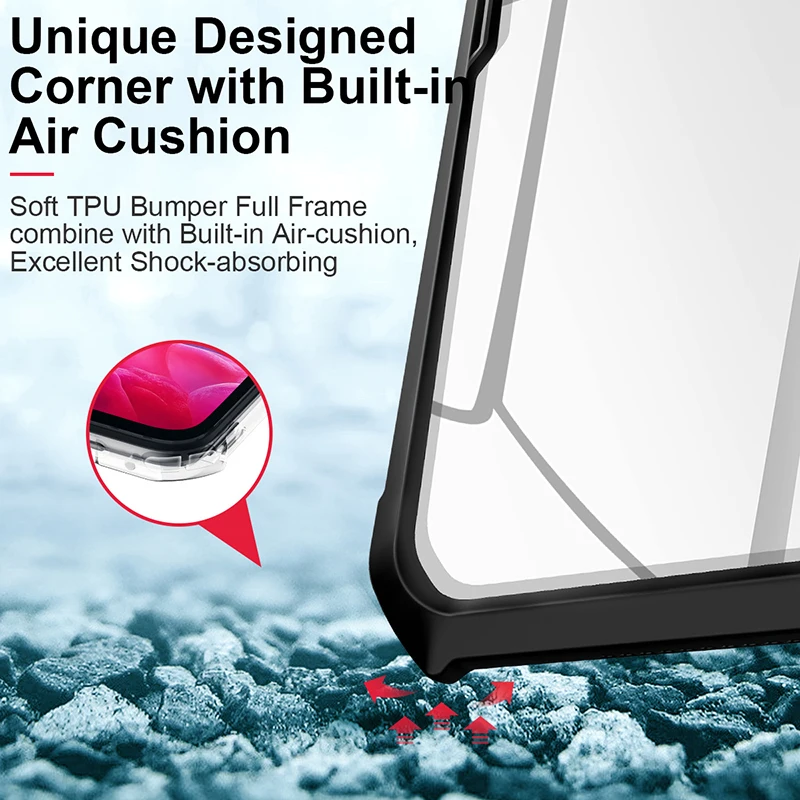 Xundd Case à Prova de Choque para Ipad Pro 12.9 2023 Luz Transparente Proteção Tablet Capa para Ipad Pro 10.2 10.9 11 12.9 2023 Case - Imagem 3