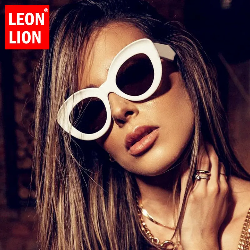 

LeonLion 2023 Oversized Cateye Sunglasses Women Candy Colors Eyewear Women/Men Cat Eye Glasses Women Luxury Gafas De Sol UV400