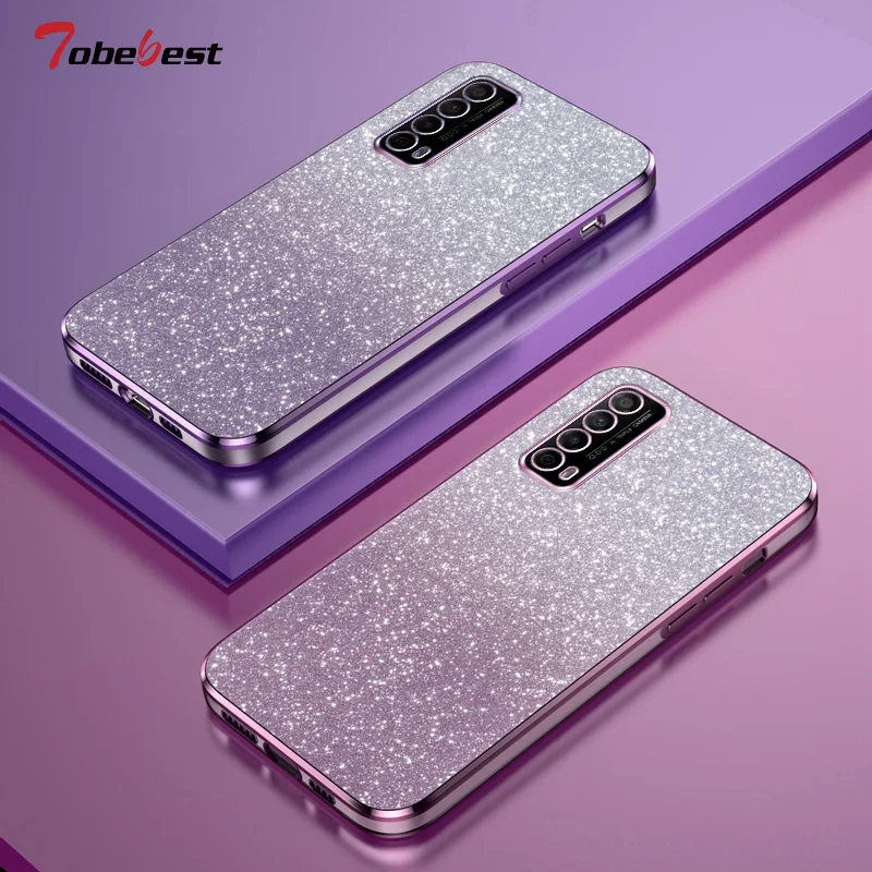 Glamorous Glitter Silicone Case with Camera Lens Protection - Soft Back Cover