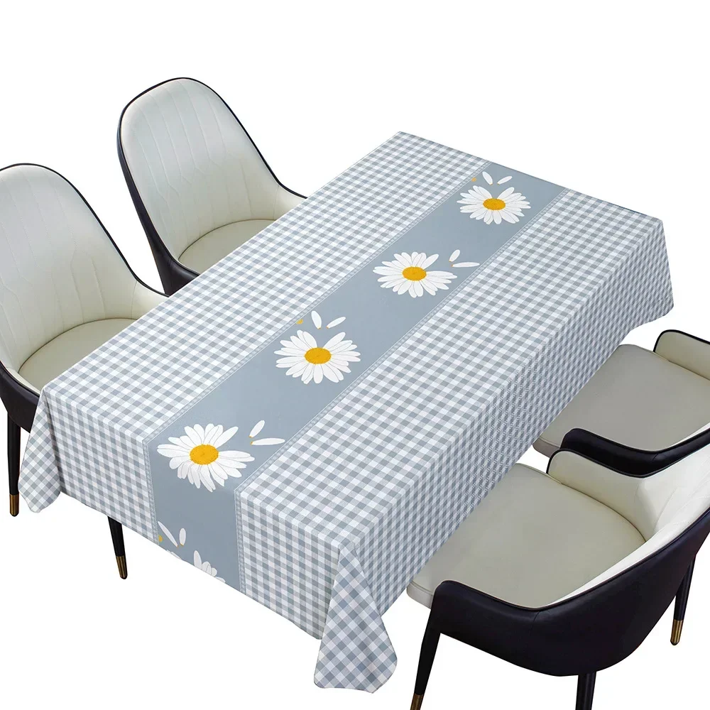 

TV Cabinet Tea Table Grid wash-free tablecloth ins style simple Nordic rectangular strip tablecloth gray22