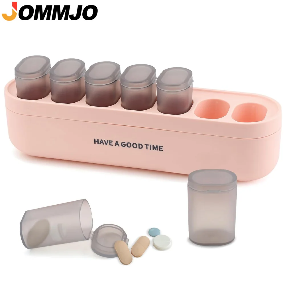 Portable Weekly Pill Organizer with 7-Compartment Storage
