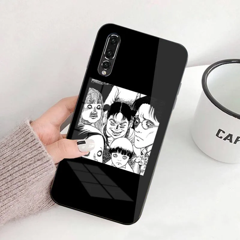 Junji Ito Terror Horror Manga Phone Case For Huawei P50 P40 P30 P20 Pro Mate 40 30 20 Pro Nova 9 8 7 PC Glass Phone Cover