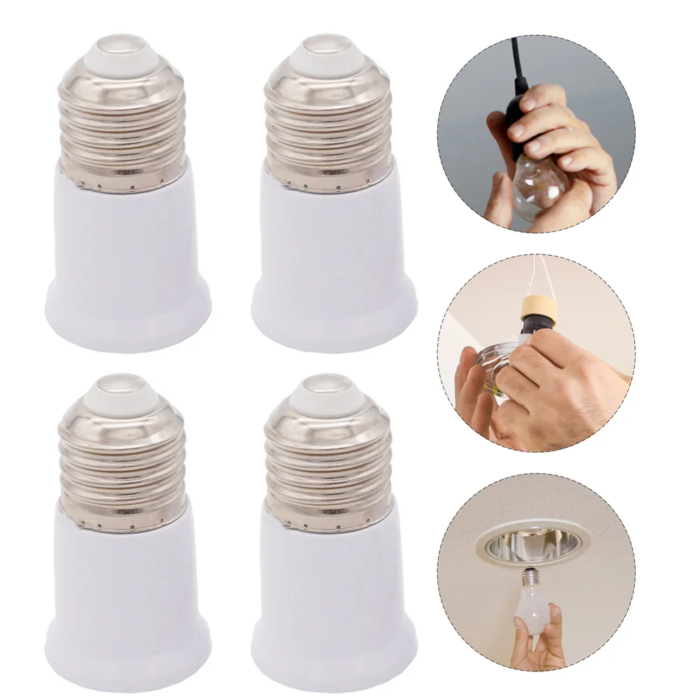 

10 Pcs Lampholder Converter Bulb Socket Extension E27 Light Extensions Extender Plastic Fitting