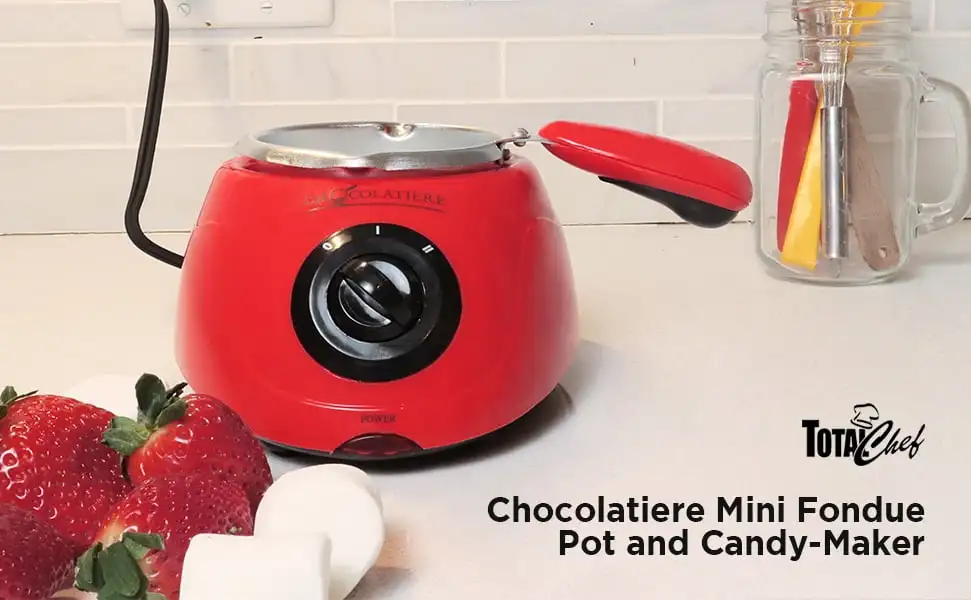 

Chocolate Fondue / Melting Pot and Candy Making Kit, 8.8 oz (250 g) Capacity, with 32-Piece Accessory Kit for Candy-Making, Dess