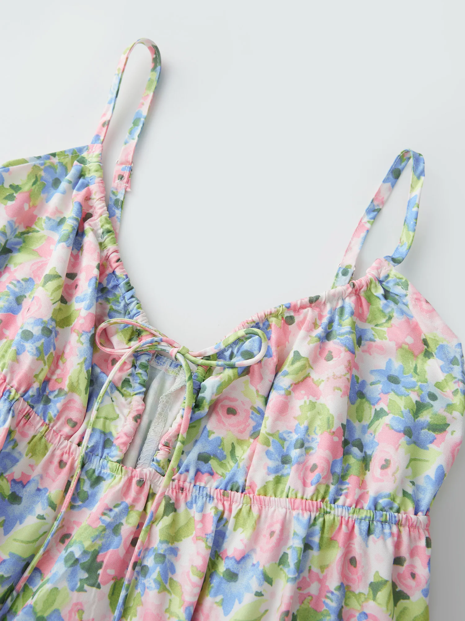 Women s Sleeveless Nightgown with Ruffled Hem and Floral Print Mini Night Dress for Summer Lightweight Sleepwear with Cute