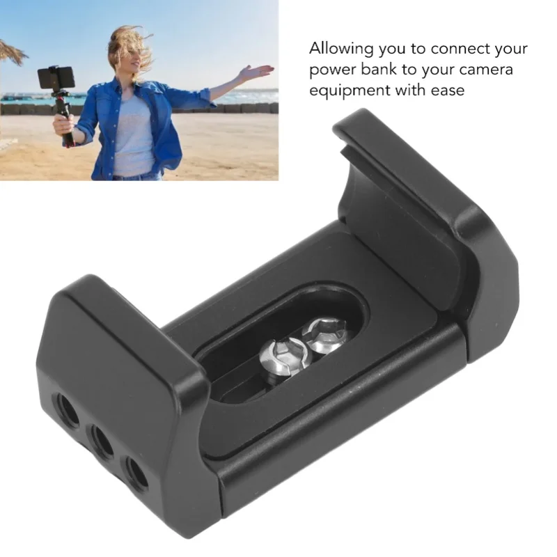 Power Bank Holder Aluminum Alloy 53 To 80mm Width Range 1/4in Screw Hole Powerbank Mount Clamp Camera action camera accessory action camera holder action camera mount