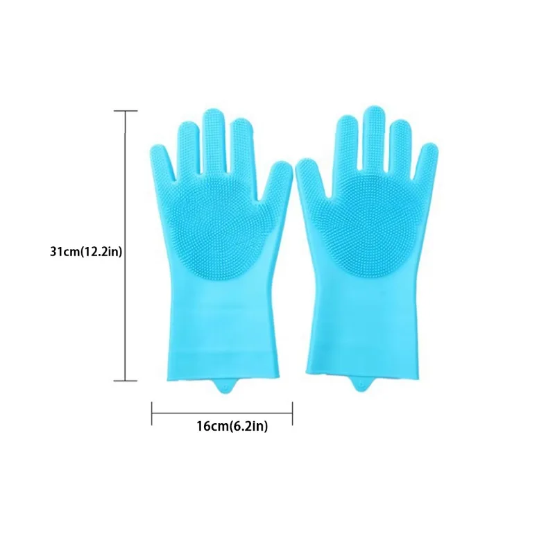 Pet Bathing Massage Glove Silicone with Raised Particles Multi-Use for Cleaning Massaging Pet Practical Cleaning Tool Protection