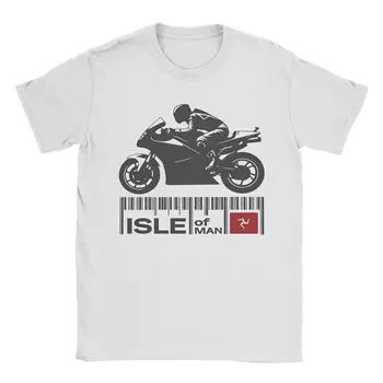 Maglietta estiva in cotone per uomo con logo personalizzato, a maniche corte, stile vintage, ispirata alle gare Isle of Man TT.