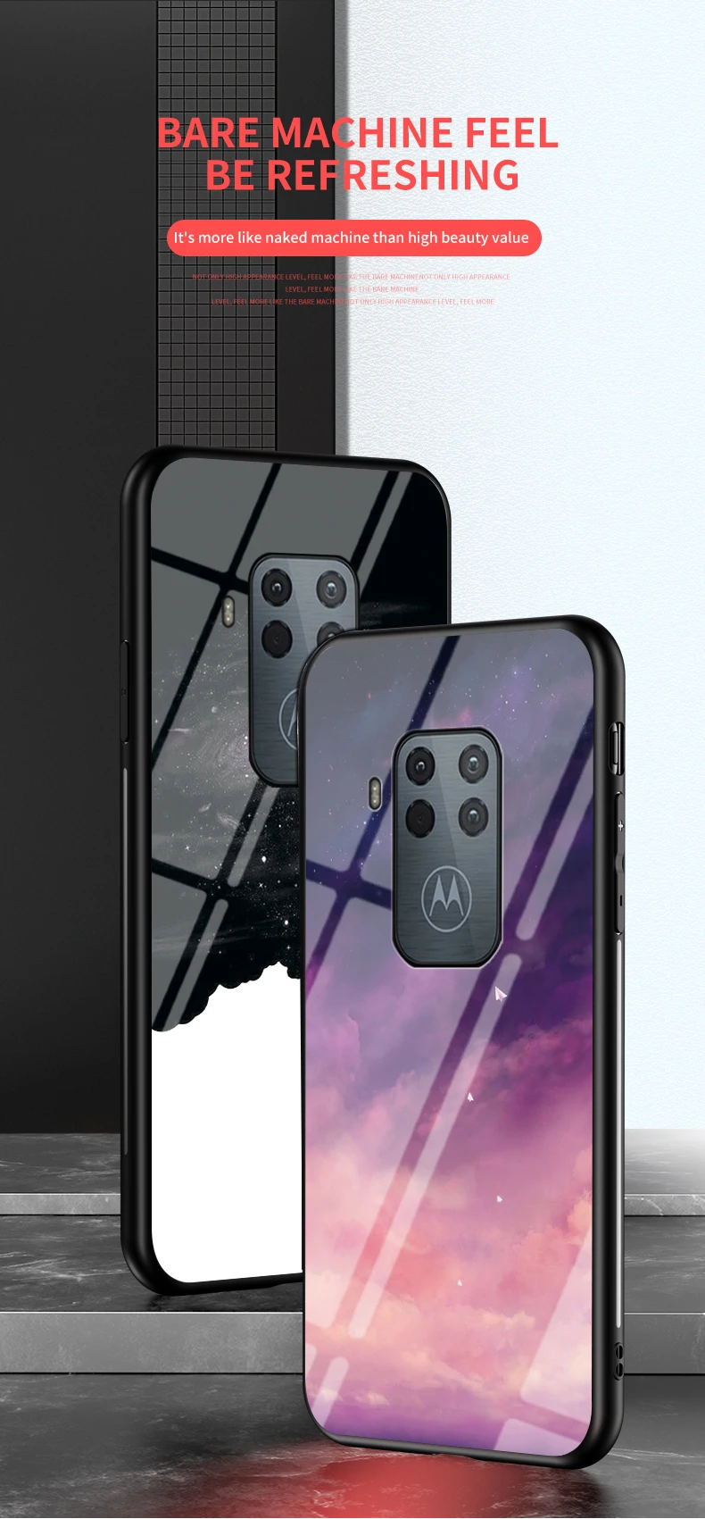 for Moto One Zoom Glass Case DECLAREYAO Luxury Hard Mirror Tempered Glass Coque For Moto G7 Power G7Play G5S Puls G6 Plu_voghion.com