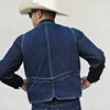 Sauce Zhan Men's Suit Vest Wabash Heart-shaped Vintage Blazer Vest Selvedge Denim Fabric Loose Fit 13.5 Oz 3