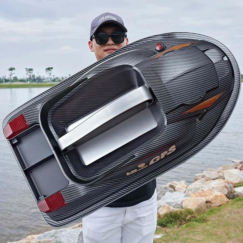 Hj817 Rc Boat 12v High-Power Nesting Boat Gps Positioning 500m Automatic Return Three Compartment Feeding And Net Pulling Boat 5