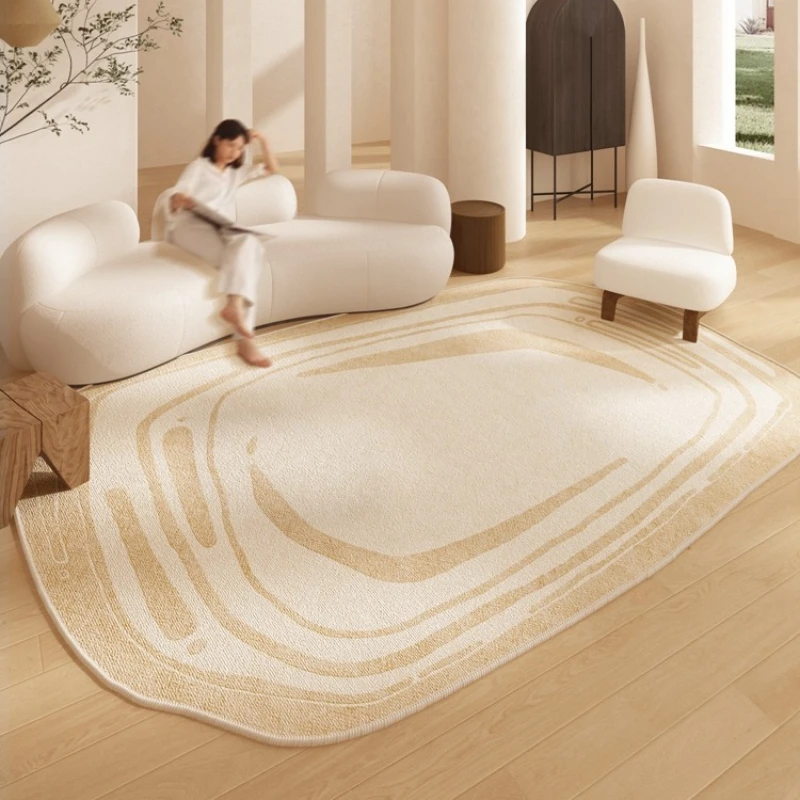 Irregular Shape Living Room Carpet Simplicity Light Luxury Coffee Tables Rug Plush Fluffy Cloakroom Bedroom Bedside Mat Alfombra 4