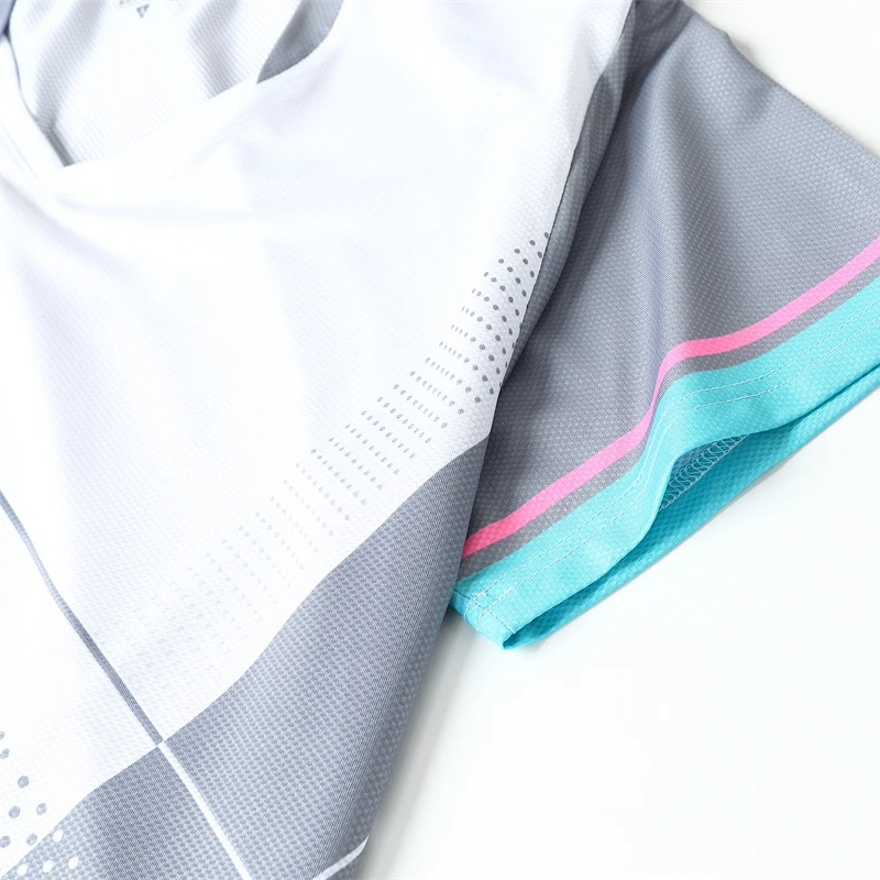 Women Badminton Tennis 3D Print Quick Dry Running Short Sleeve Polyester Yoga Training Gym Tee