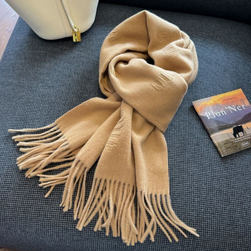 Wool Scarf Women Autumn Winter Solid Color Simple Classic Cashmere Muffler Female New Type Versatile Warm Shawl cashmere scarf