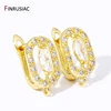 18K Gold Plated Brass Inlaid Zircon Shvenzy Earring Hooks For Jewelry Making Accessories, Earwire Fixtures,DIY Earring Findings 5