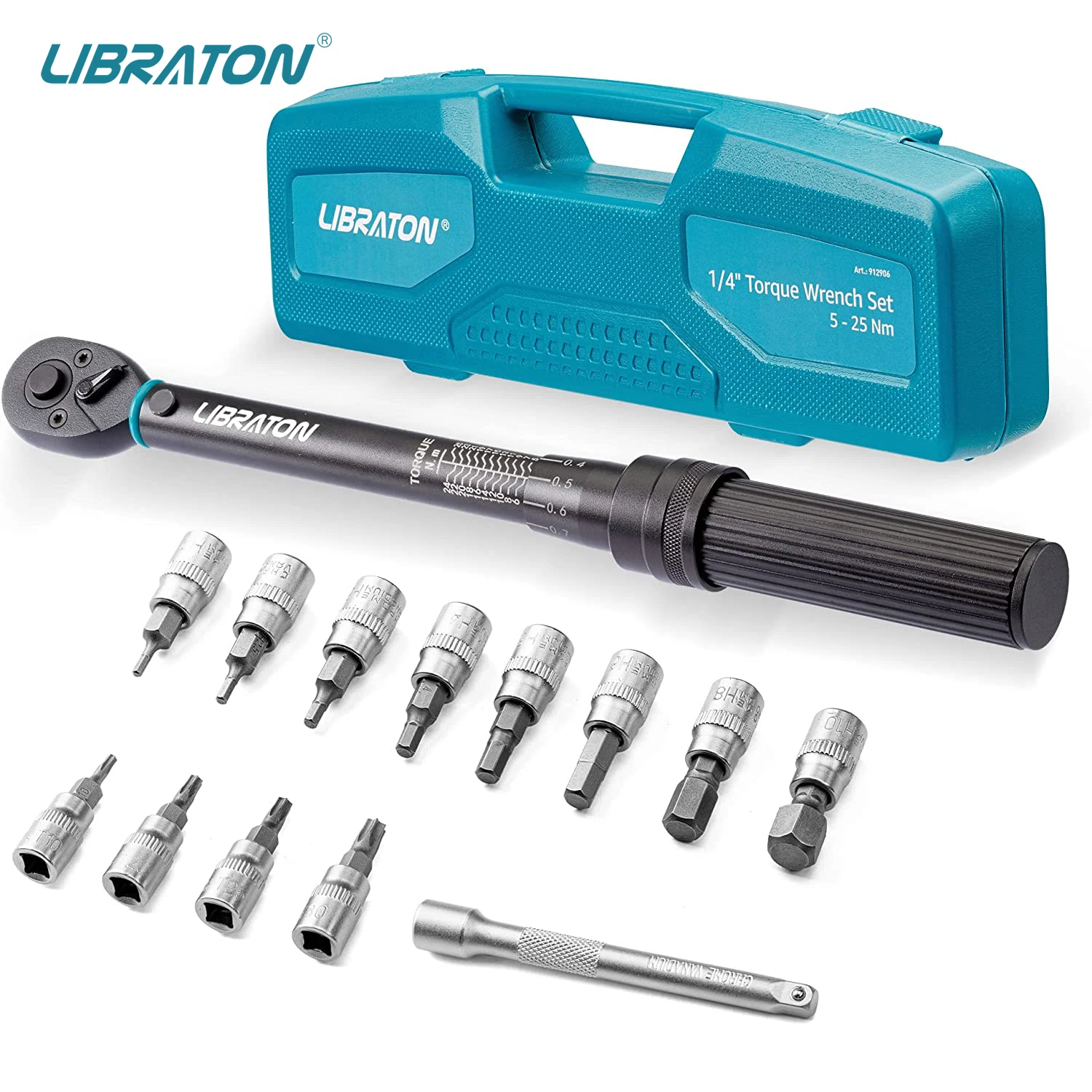 Libraton Clé Dynamométrique Vélo 1/4 '', 5-25nm, 0.1nm Micro