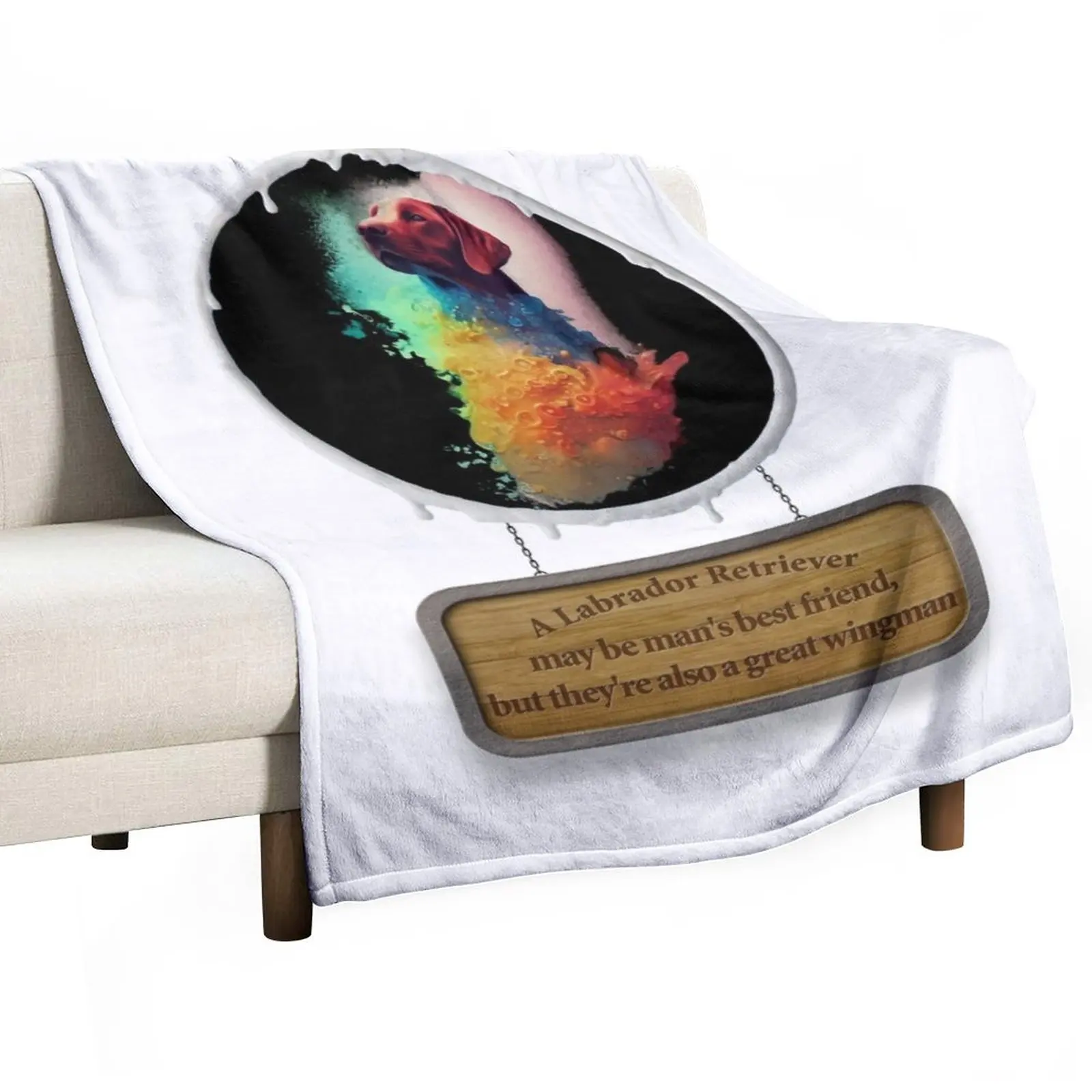 

A Labrador Retriever may be man's best friend, but they're also a great wingman | A Bright and Colorful Watercolor Throw Blanket