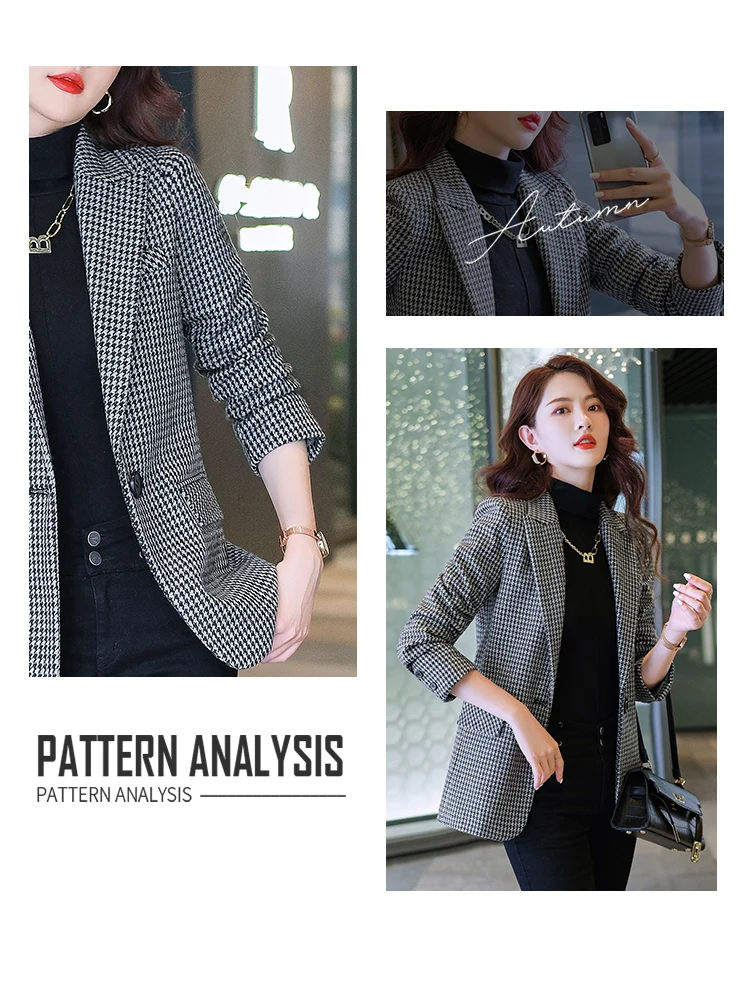 High-quality female Plaid Loose blazers Casual Women's Coats Fashion Outwear Jacket Office Lady