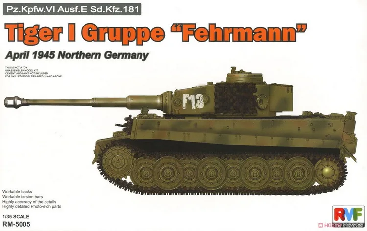 [Modello Di Campo Di Segale] Modello Ryefield Rfm Rm-5005 1:35 Tiger I Grupe "Fehrmann"